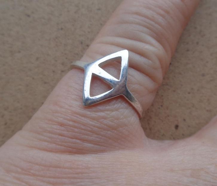 zilveren IAM ring [247], Sieraden, Tassen en Uiterlijk, Ringen, Zo goed als nieuw, Dame, Kleiner dan 17, Zilver, Zilver, Verzenden