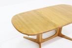 Vintage deense ovalen uitschuifbare eettafel tafel massief, Huis en Inrichting, Tafels | Eettafels, Ophalen, Gebruikt, 50 tot 100 cm