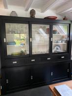Zwarte grote buffetkast, Huis en Inrichting, Kasten | Buffetkasten, Ophalen, Gebruikt, 200 cm of meer, 200 cm of meer