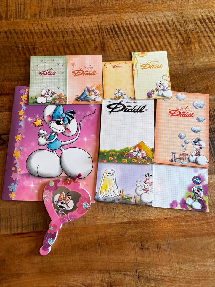 Diddl lot blokken mapje A5 A6 reliëf spiegel, Verzamelen, Diddl, Zo goed als nieuw, Papier, Kaart of Schrift, Verzenden