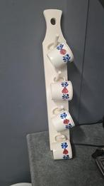 Boerenbont mokken en rek prijs € 25.00, Ophalen of Verzenden, Zo goed als nieuw, Kop(pen) en/of Schotel(s), Aardewerk