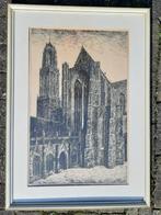 DOMKERK UTRECHT REPR VAN EEN PENTEKENING 100JAAR OUD, Antiek en Kunst, Kunst | Etsen en Gravures, Ophalen of Verzenden