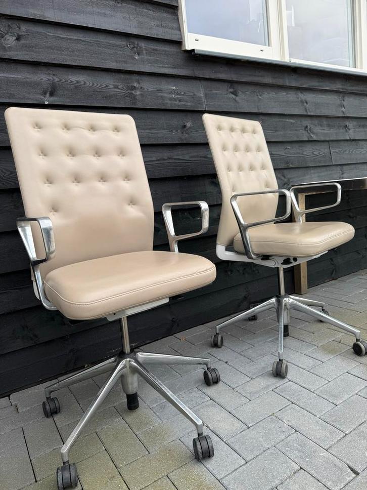 Vitra ID Trim bureaustoel - Designklassieker in Crème Leer, Huis en Inrichting, Bureaustoelen, Zo goed als nieuw, Bureaustoel