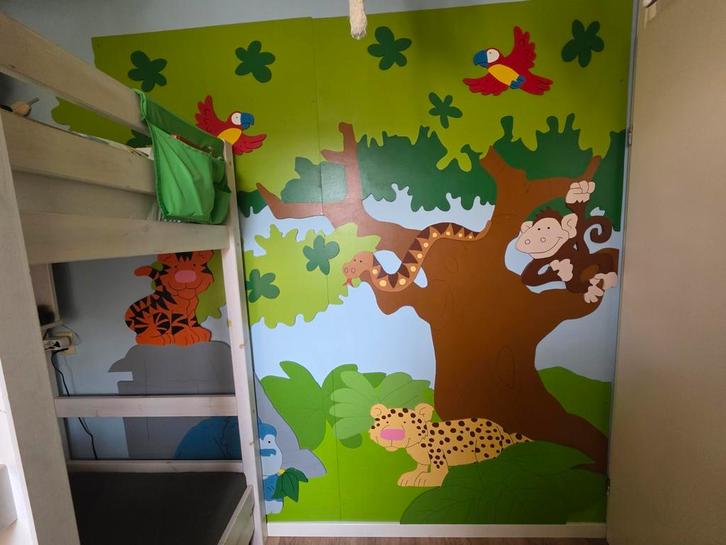 Mooie grote jungle plaat van hout en 2 kleine ter decoratie, Kinderen en Baby's, Kinderkamer | Inrichting en Decoratie, Zo goed als nieuw