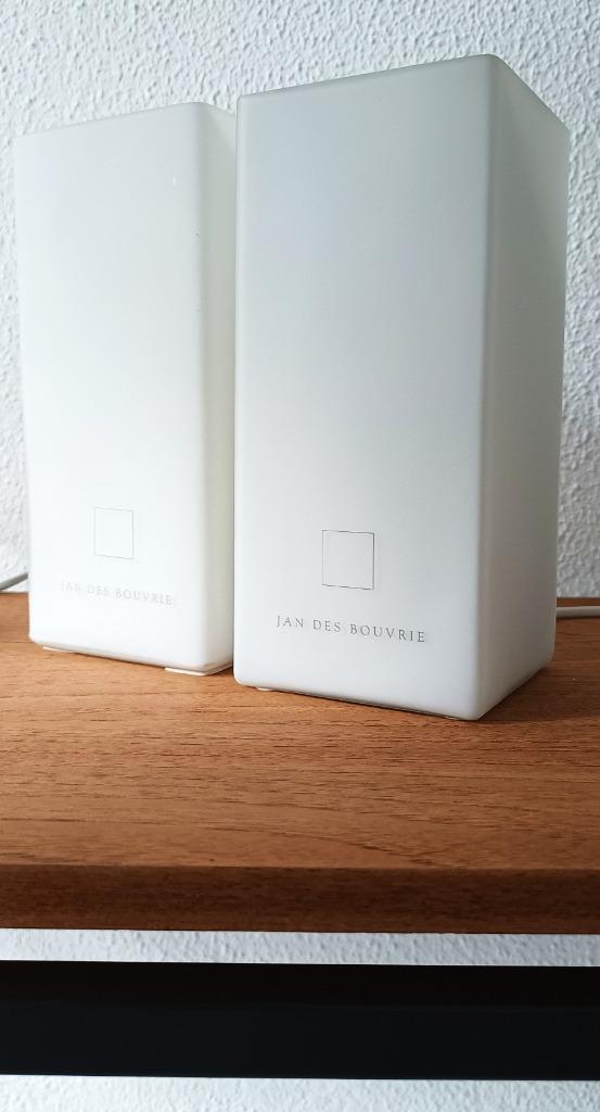 2  Ice cubic tafellampen van Jan des Bouvrie door Boxford NL, Huis en Inrichting, Lampen | Tafellampen, Gebruikt, Minder dan 50 cm