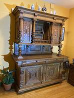 Kast met gedetailleerd houtsnijwerk, Huis en Inrichting, Kasten | Buffetkasten, Ophalen, Gebruikt, 75 cm of meer, Eikenhout
