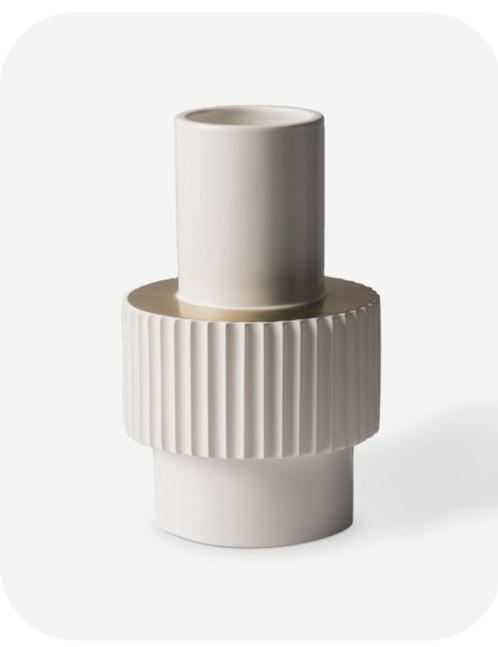 Pols Potten - vaas (model: Gear), Huis en Inrichting, Woonaccessoires | Vazen, Zo goed als nieuw, Wit, Minder dan 50 cm, Aardewerk of Porselein