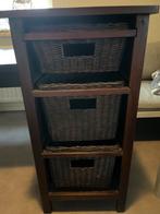 Houten kast met manden, Huis en Inrichting, Kasten | Ladekasten, Ophalen, Gebruikt, 100 tot 150 cm, Eikenhout