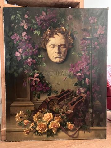 Groot olieverf schilderij Edward van Ryswyck beschikbaar voor biedingen