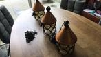 3 hanglampen koper en ijzer 30 cm hoog  17cm doorsnee, Huis en Inrichting, Lampen | Hanglampen, Gebruikt, Smeed ijzer., Ophalen of Verzenden