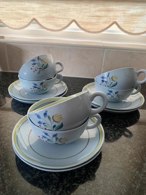 Petrus Regout Maastricht Kop en Schotel - 6 stuks, Antiek en Kunst, Antiek | Servies los, Ophalen of Verzenden