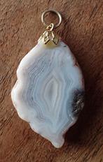 Grote stenen hanger kettinghanger blauw grijs wit, Overige voorstellingen, Blauw, Ophalen of Verzenden, Zo goed als nieuw