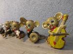 Partij vintage muizen beeldjes met muziekinstrumenten, Verzamelen, Beelden en Beeldjes, Ophalen of Verzenden, Gebruikt