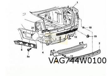 Volkswagen Jetta III (9/05-1/11) Achterbumperversterking (dw beschikbaar voor biedingen