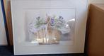 bloemrijke aquarel, Ophalen, Gebruikt, Schilderij, 50 tot 75 cm