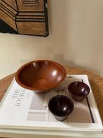 Set Japanese Teak Schalen Chip & Dip in Wabi Sabi Style, Gebruikt, Schaal, Rond, Ophalen of Verzenden