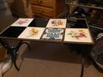 Vintage Salontafel met Tegels, Huis en Inrichting, Ophalen, Minder dan 45 cm, Gebruikt, Metaal of Aluminium