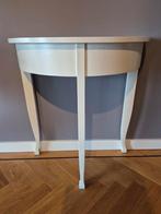 Halfronde houten sidetable tafel (wit) met 3 sierlijke poten, Ophalen, Gebruikt, 50 tot 100 cm, Overige vormen