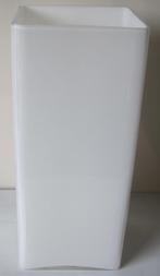 witte rechthoekige glazen vaas, Minder dan 50 cm, Glas, Ophalen of Verzenden, Wit