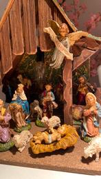 Prachtig oude Kerststal met figuren, Antiek en Kunst, Ophalen of Verzenden