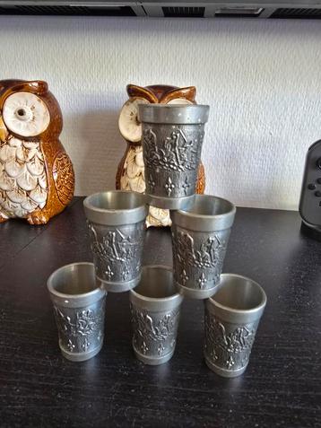 Vaillant Rein Zinn Schnaps Set - 6 Stuks beschikbaar voor biedingen