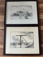 Twee oude tekeningen Tilburg station en Brug Heikantsebaan, Minder dan 50 cm, Gebruikt, Tekening, Ophalen of Verzenden