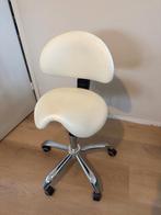 Ergonomische bureaustoel / zadelkruk met rugleuning, Huis en Inrichting, Bureaustoelen, Ophalen, Gebruikt, Wit, Bureaukruk