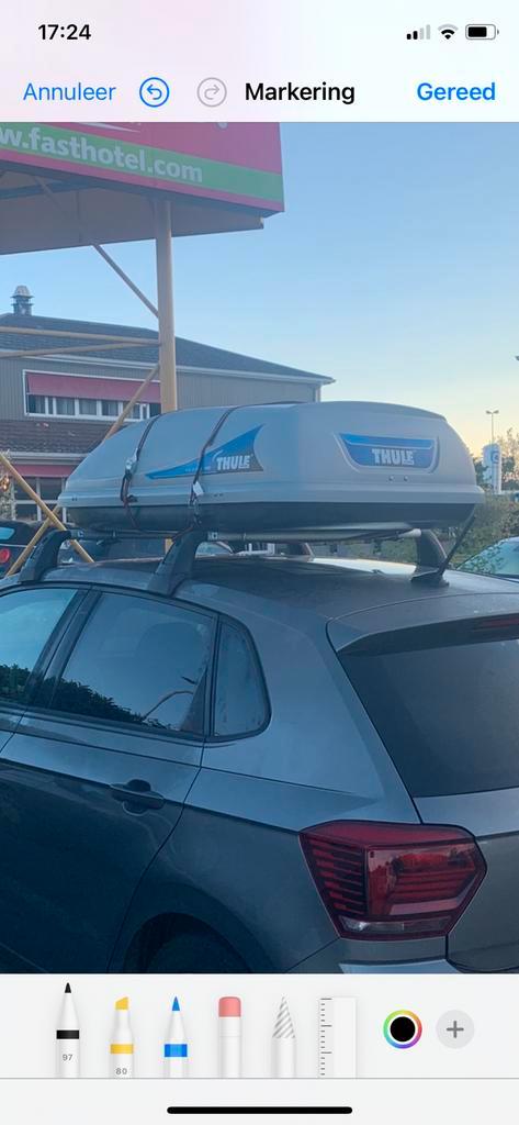 Thule en dakdragers tehuur polo vanaf 2017, Auto diversen, Dakdragers, Zo goed als nieuw, Ophalen of Verzenden