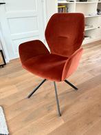 Eetkamerstoelen 6x terra/koper Goossens, Huis en Inrichting, Stoelen, Ophalen, Modern, luxe, Zo goed als nieuw, Stof