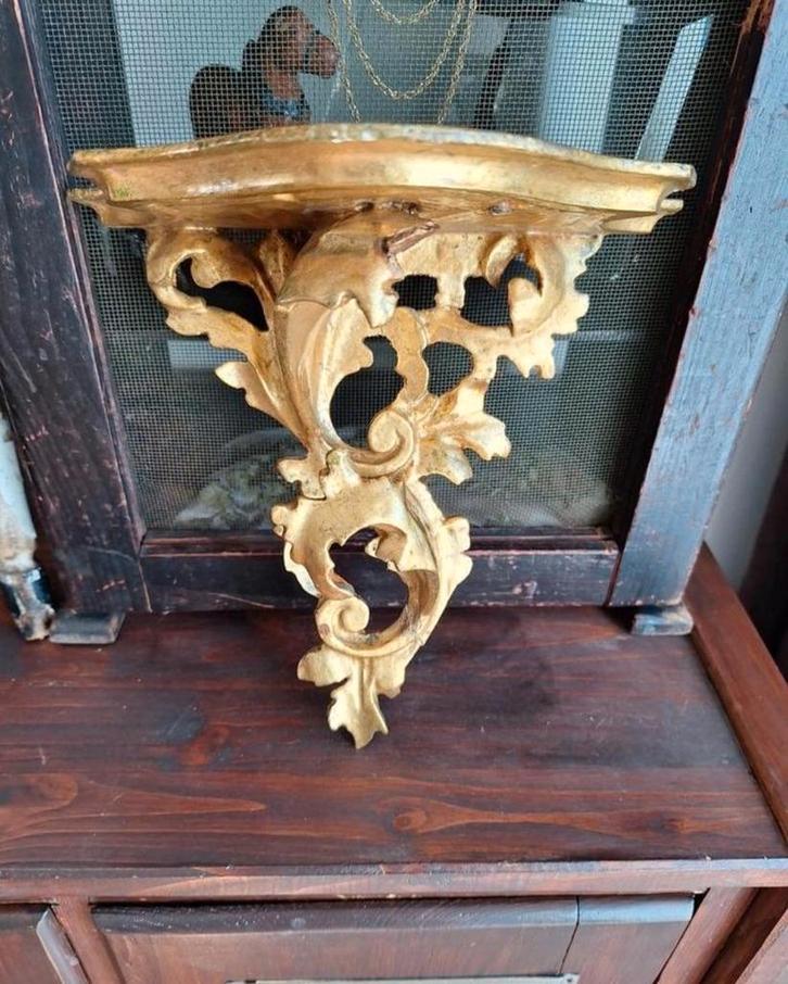 Antieke Houten Console in Bois Dore/Wandplateau, Antiek en Kunst, Curiosa en Brocante, Ophalen of Verzenden