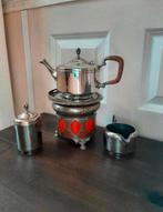 Tiel Holland. Theesetje Pot, brander, Suikerpot. Tin., Antiek en Kunst, Antiek | Tin, Ophalen of Verzenden