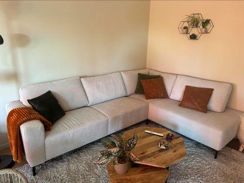 Beige/grijze hoekbank 3 zits hoek rechts, Huis en Inrichting, Banken | Complete zithoeken, Zo goed als nieuw, Ophalen