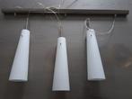 Hanglamp, Huis en Inrichting, Lampen | Hanglampen, Ophalen, Modern RVS melkglas, Zo goed als nieuw, Glas