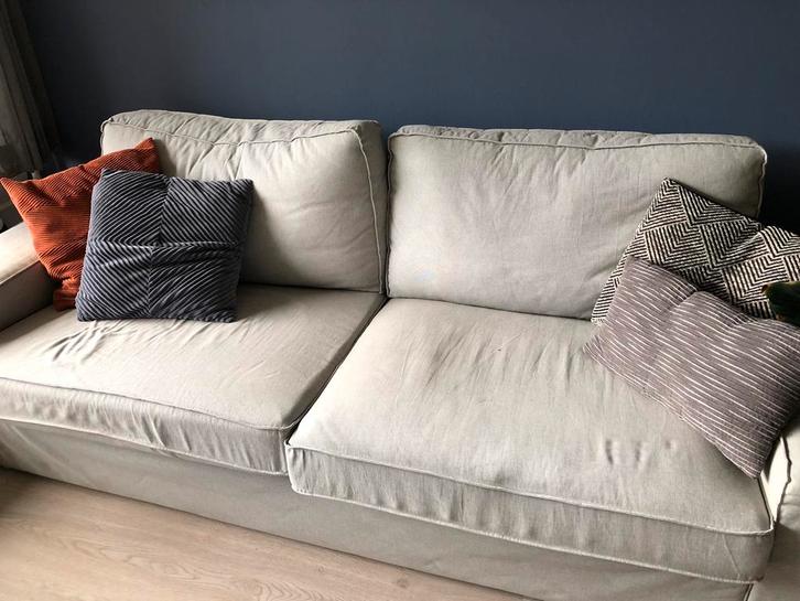 3 zits bank, lichtgrijs (kivik ikea), Huis en Inrichting, Banken | Complete zithoeken, Gebruikt, Stof, Ophalen