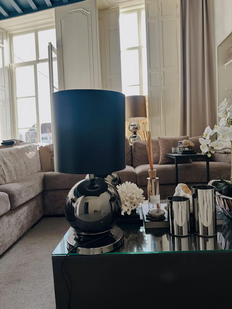 Bollamp Eric Kuster stijl 60 cm, Huis en Inrichting, Lampen | Tafellampen, Gebruikt, 50 tot 75 cm, Stof, Ophalen