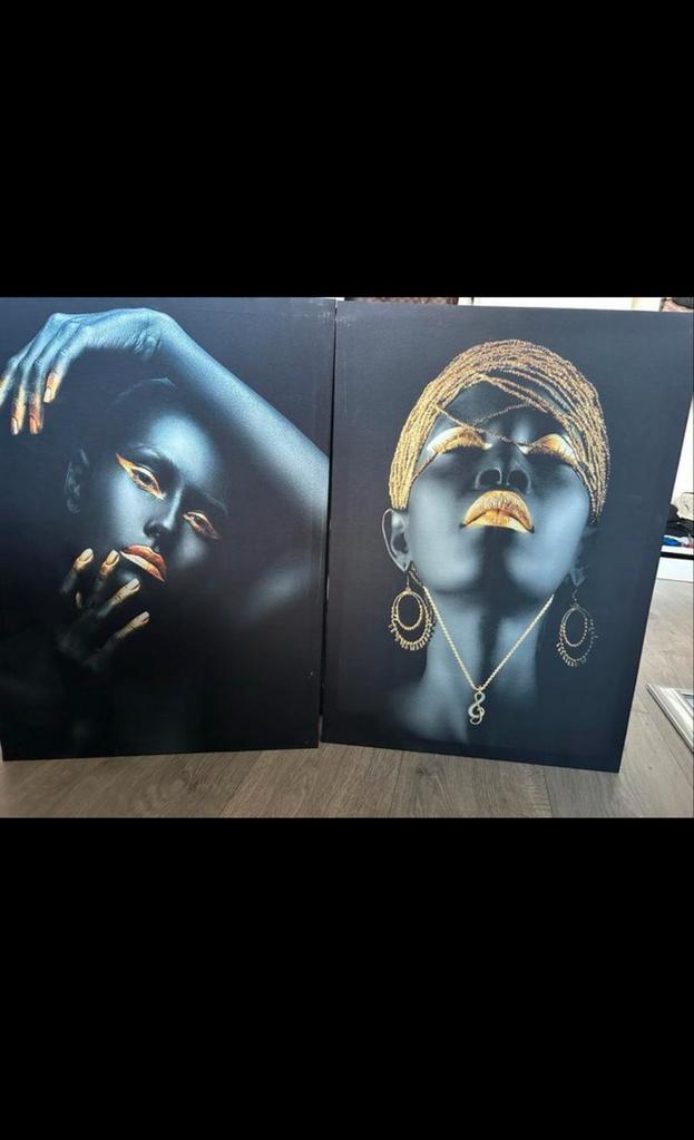 Wanddecoratie Schilderijen Set met Lampjes, Antiek en Kunst, Kunst | Overige Kunst, Ophalen of Verzenden