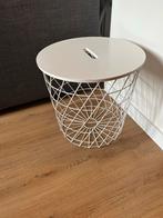 Witte bijzettafel / opbergmand, Huis en Inrichting, Tafels | Bijzettafels, Ophalen, Minder dan 45 cm, Minder dan 55 cm, Metaal of Aluminium