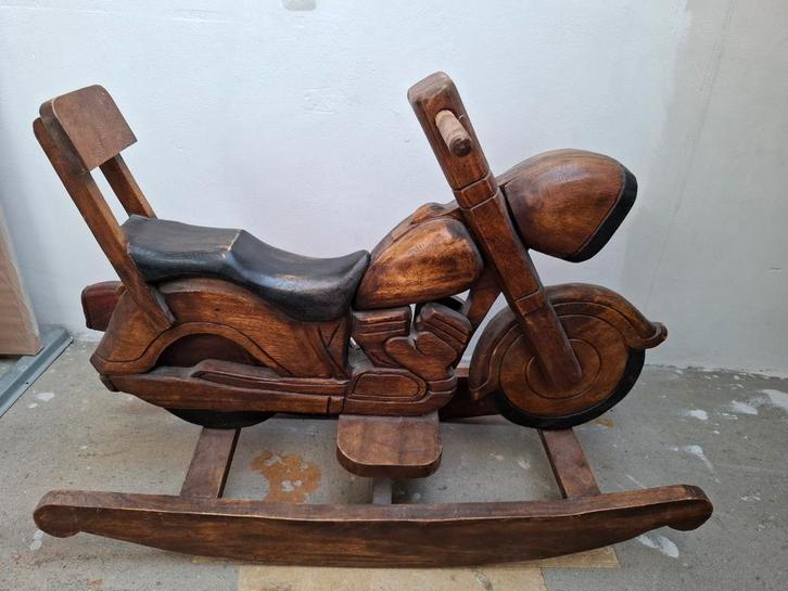 Massief Houten Hobbel Motor - Uniek Speelgoed!, Kinderen en Baby's, Speelgoed | Hobbelfiguren, Gebruikt, Ophalen