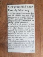 Ster genoemd naar Freddy Mercury van Queen (1996), Ophalen of Verzenden, 1980 tot heden, Knipsel(s)