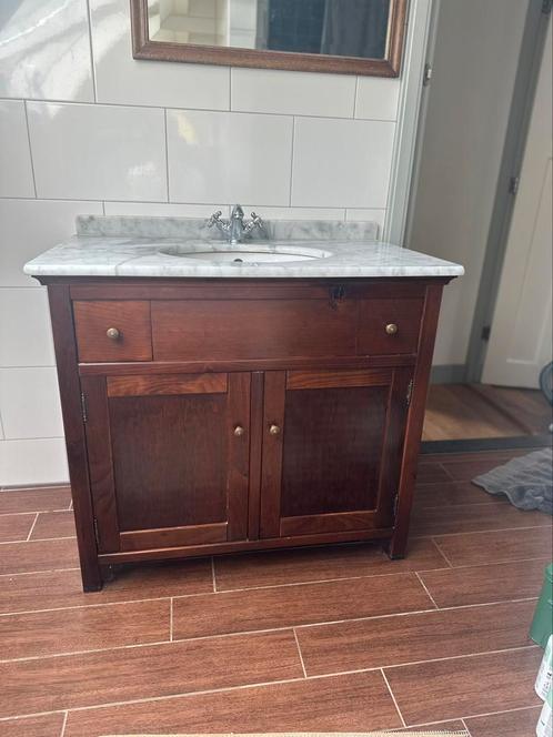 Vintage badkamermeubel marmer, Huis en Inrichting, Badkamer | Badkamermeubels, Zo goed als nieuw, Minder dan 100 cm, 25 tot 50 cm