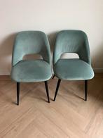 Velours eetkamerstoelen groen, Huis en Inrichting, Stoelen, Ophalen, Gebruikt, Overige kleuren, Twee