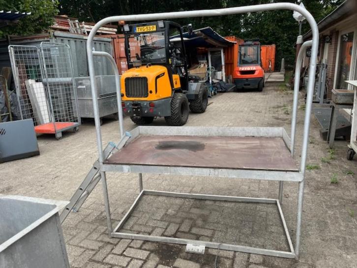 Aluminium steiger, Doe-het-zelf en Verbouw, Steigers, Gebruikt, Rolsteiger of Kamersteiger, Minder dan 2 meter, Ophalen