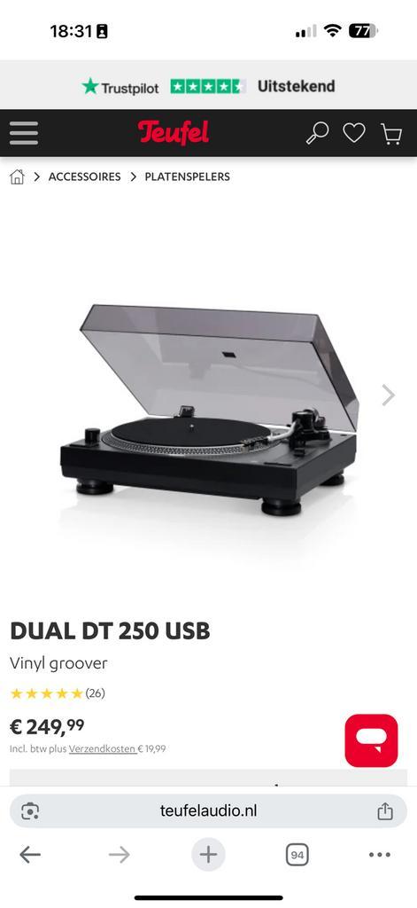 Dual DT250 usb DT 250 platenspeler, Audio, Tv en Foto, Platenspelers, Zo goed als nieuw, Overige merken, Verzenden