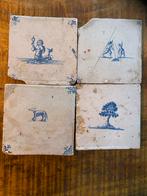 Oude Delfts Blauwe Tegeltjes (4 stuks), Ophalen