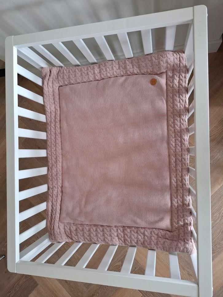 Boxkleed Petite Amélie (oudroze - wafels), Kinderen en Baby's, Boxen, Zo goed als nieuw, Rechthoekig, Boxkleed, Ophalen