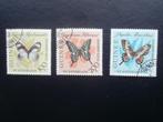 GUINEE 1963; serie (3) VLINDERS (LUCHTPOST), Postzegels en Munten, Postzegels | Thematische zegels, Verzenden, Gestempeld, Dier of Natuur