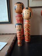 Vintage Kokeshi Poppen Set van 3, Ophalen of Verzenden