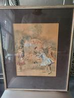 Te koop vintage Aquarel, Antiek en Kunst, Ophalen of Verzenden