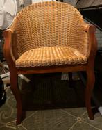Vintage rotan rieten stoel, Bruin, Verzenden, Zo goed als nieuw, Eén