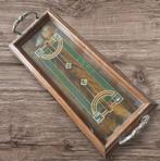 Art deco dienblad hout glas parelmoer 35 x 15 cm 1510, Antiek en Kunst, Antiek | Woonaccessoires, Ophalen of Verzenden